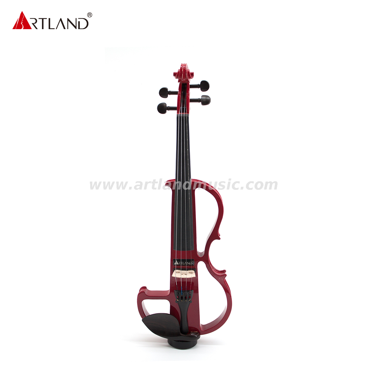  Violino elettrico in tiglio rosso con fiocco di colore rosso (EV003)