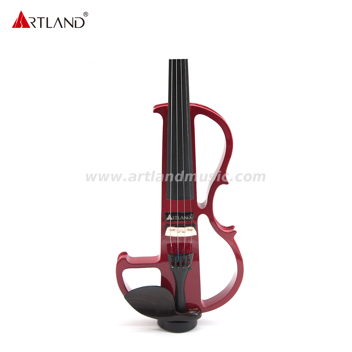  Violino elettrico in tiglio rosso con fiocco di colore rosso (EV003)