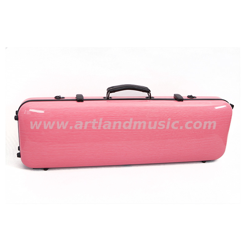 Custodia per violino oblunga in composito di fibra di carbonio rosa (SVC005P) leggera