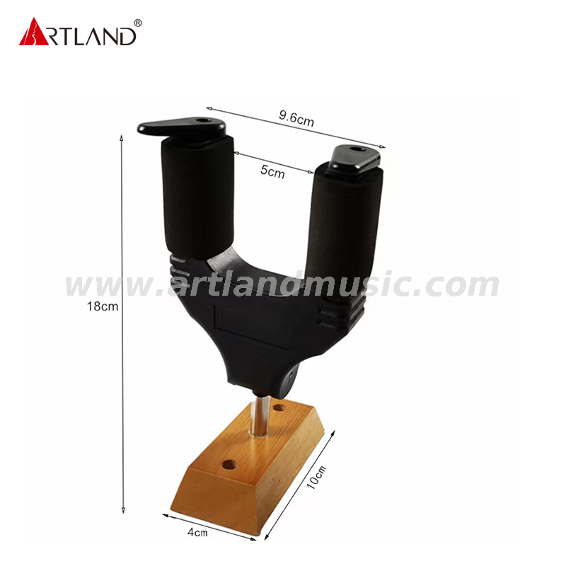 Supporto da parete con blocco automatico con base in legno per chitarra (AGH-413)