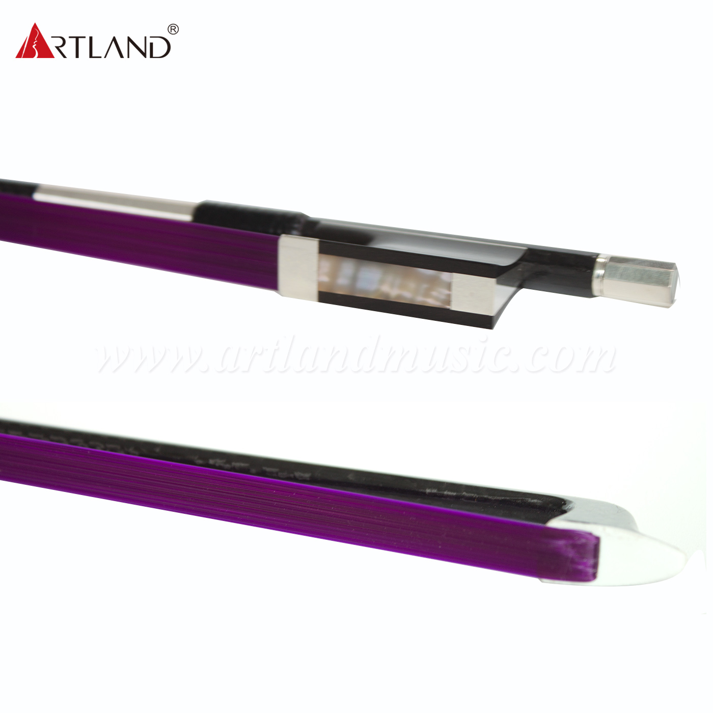 Capelli sintetici per arco per violino, fibra di carbonio colorata, griglia rossa (NB970C)