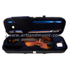 Violino da studente in abete rosso massiccio fiammato fatto a mano con custodia oblunga, archetto per violino e colofonia (MV130)