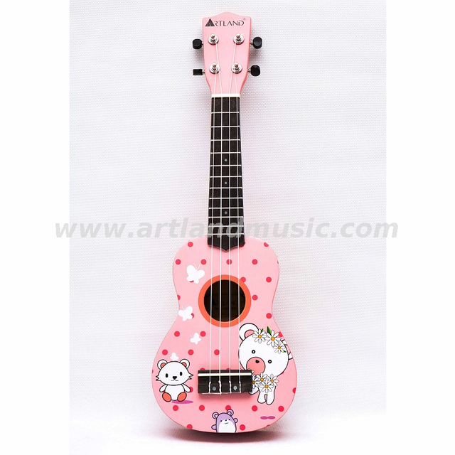 Ukulele colorato cartone animato (UKS200D) -Rosa