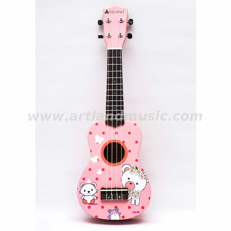 Ukulele colorato cartone animato (UKS200D) -Rosa