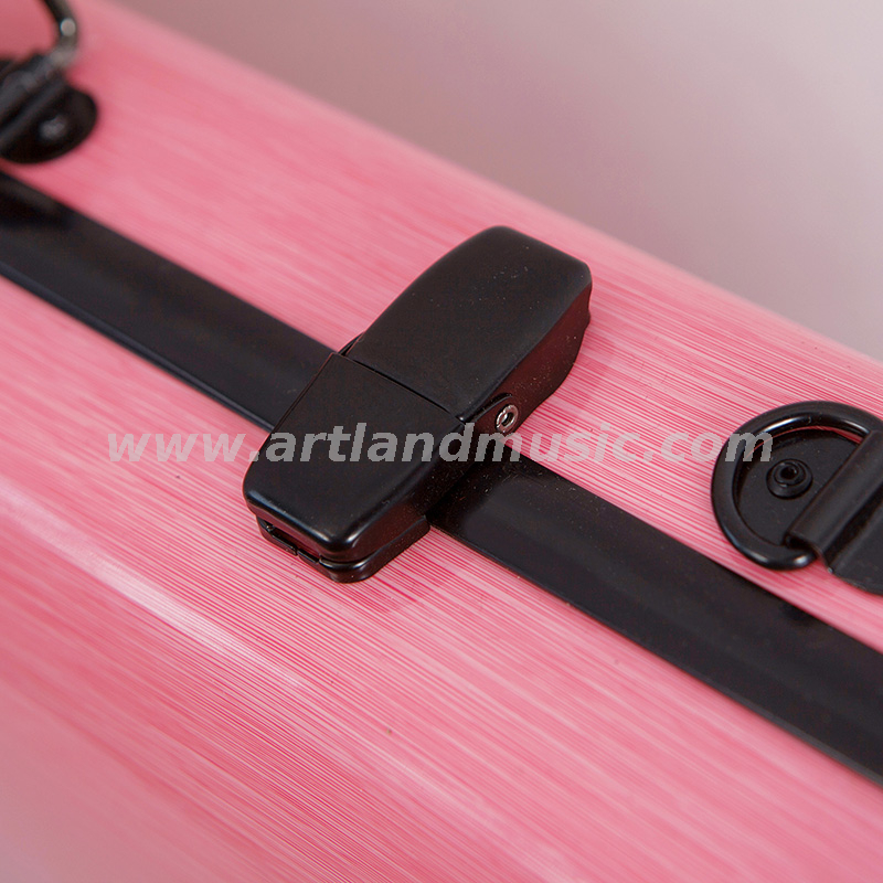 Custodia per violino oblunga in composito di fibra di carbonio rosa (SVC005P) leggera