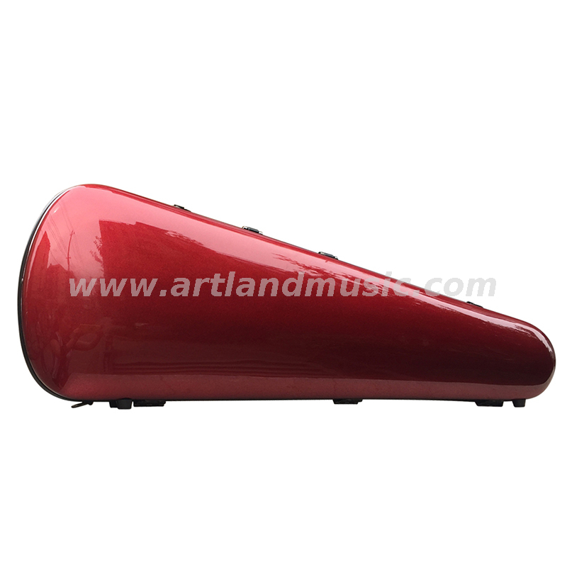 Custodia per violino in fibra di vetro a forma di triangolo (SVC302F) rossa