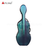 Custodia per violoncello in fibra di carbonio sfumata dal verde al blu (CSC601C)