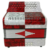 Fisarmonica diatonica 31 tasti 12 bassi rossa (BAT3112G) 6 metalli a sei colori