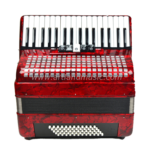 Fisarmonica a piano 34 tasti 60 bassi rossa (AT3460) 5 coro