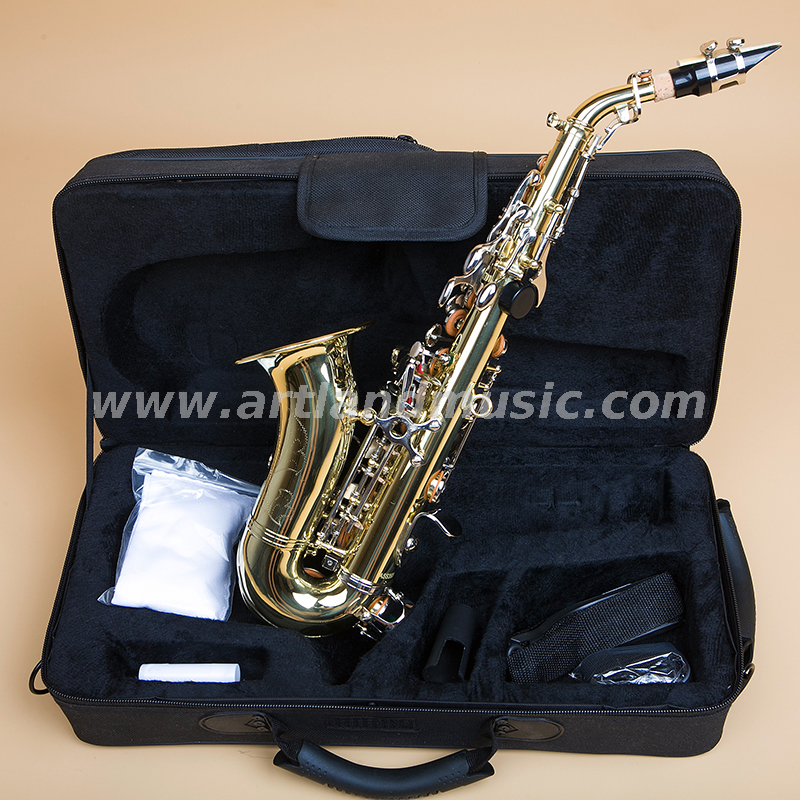 Sassofono soprano laccato oro con chiave in nichel (ASS3506GN)