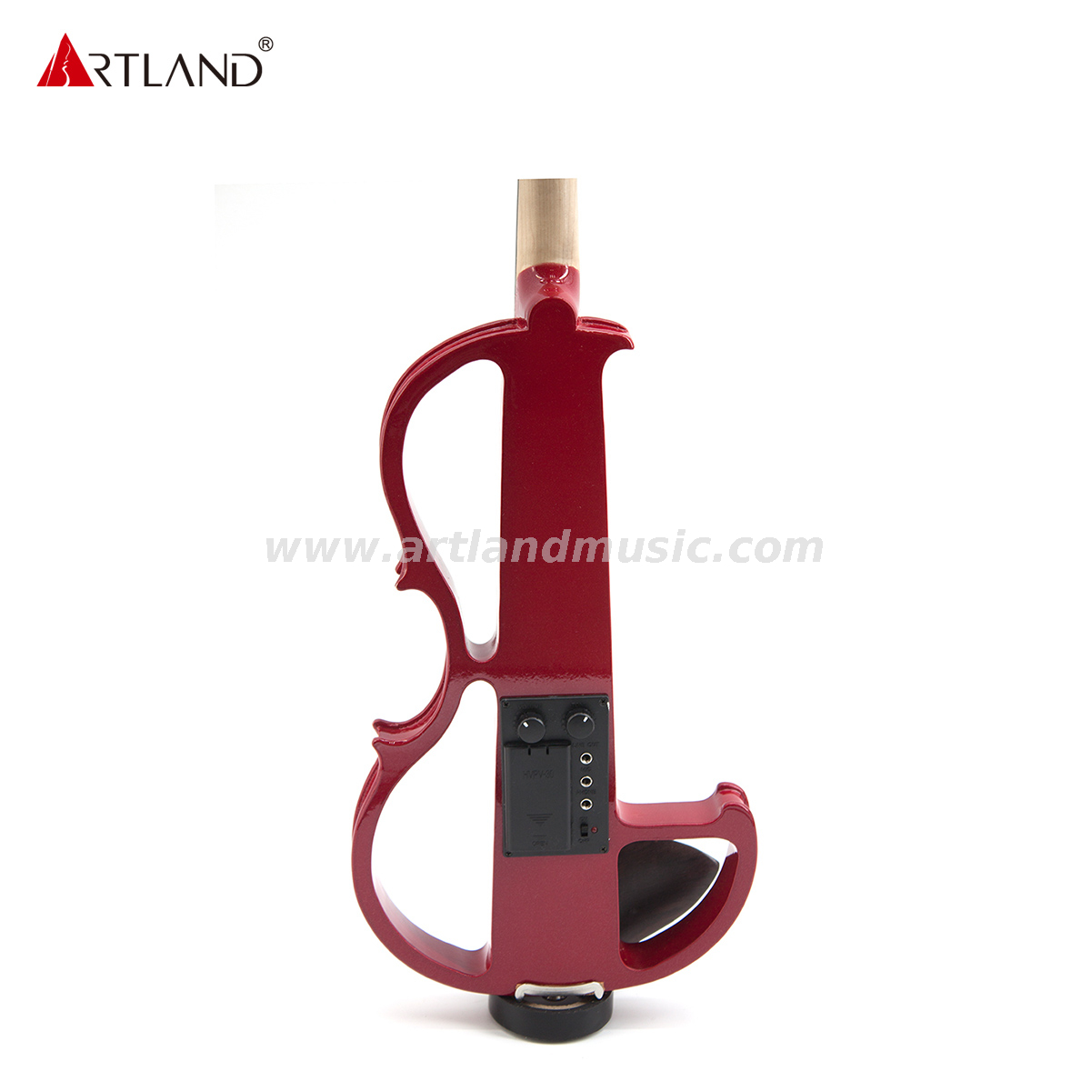  Violino elettrico in tiglio rosso con fiocco di colore rosso (EV003)