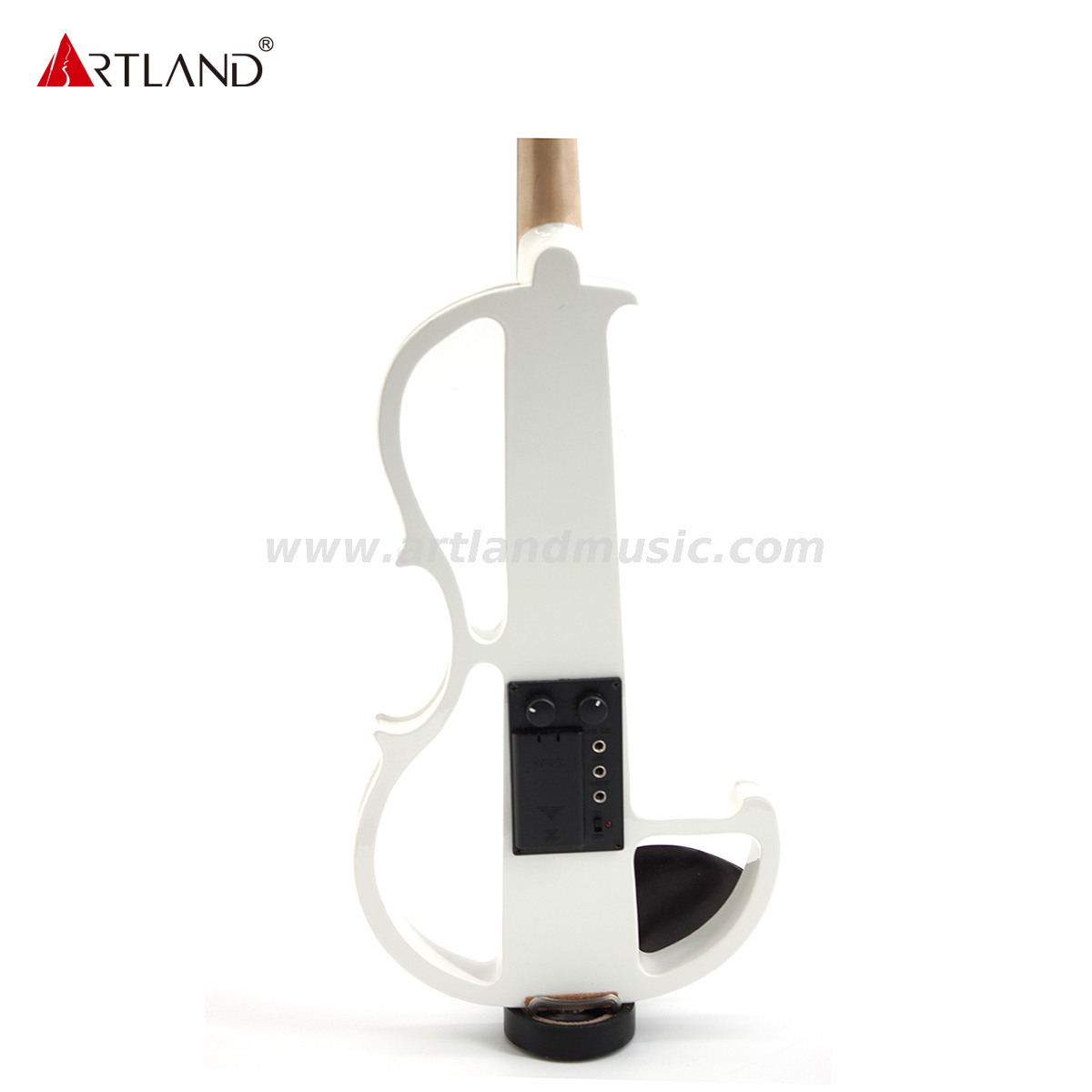 Violino elettrico in tiglio bianco con fiocco bianco (EV003)
