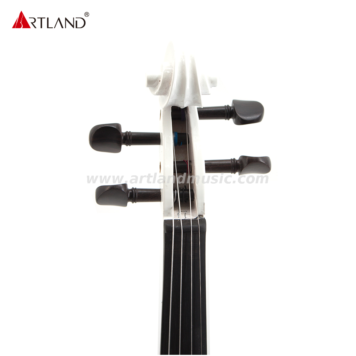 Violino elettrico in tiglio bianco con fiocco bianco (EV003)