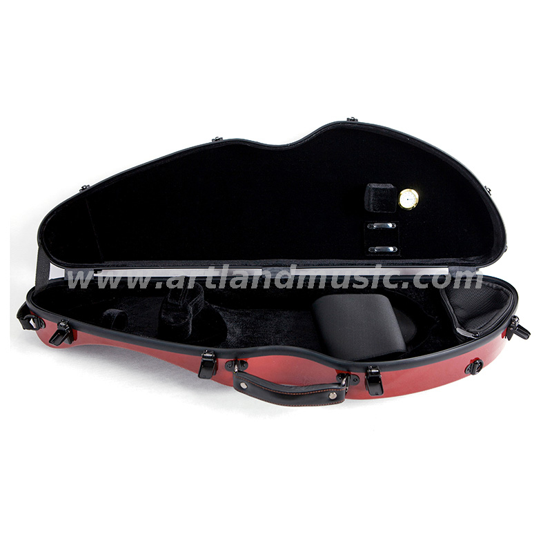 Custodia per violino composita in fibra di carbonio a forma di luna rossa (SVC204P)
