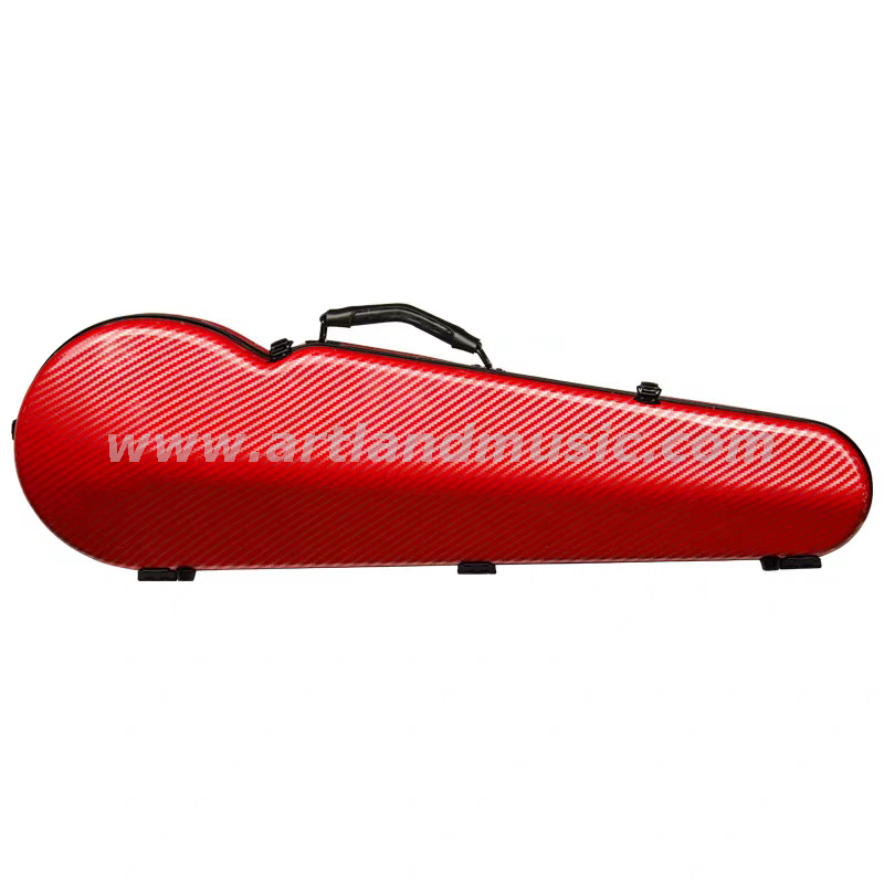  Custodia per violino leggero triangolare in fibra di carbonio rossa (SVC002P)