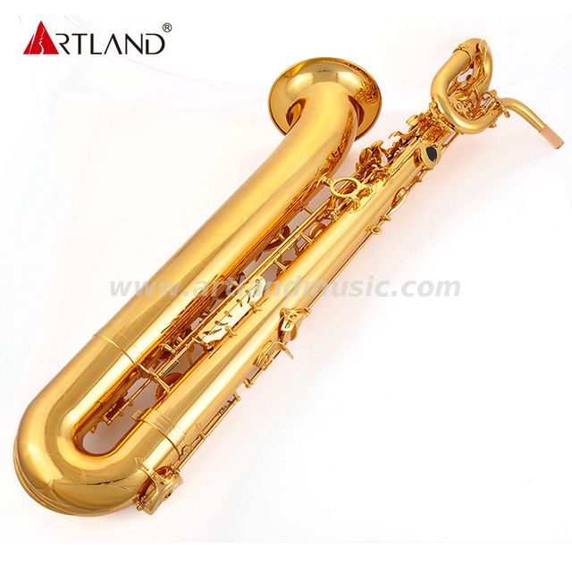 Sassofono baritono professionale con finitura laccata dorata chiave Mib (ABS5506)