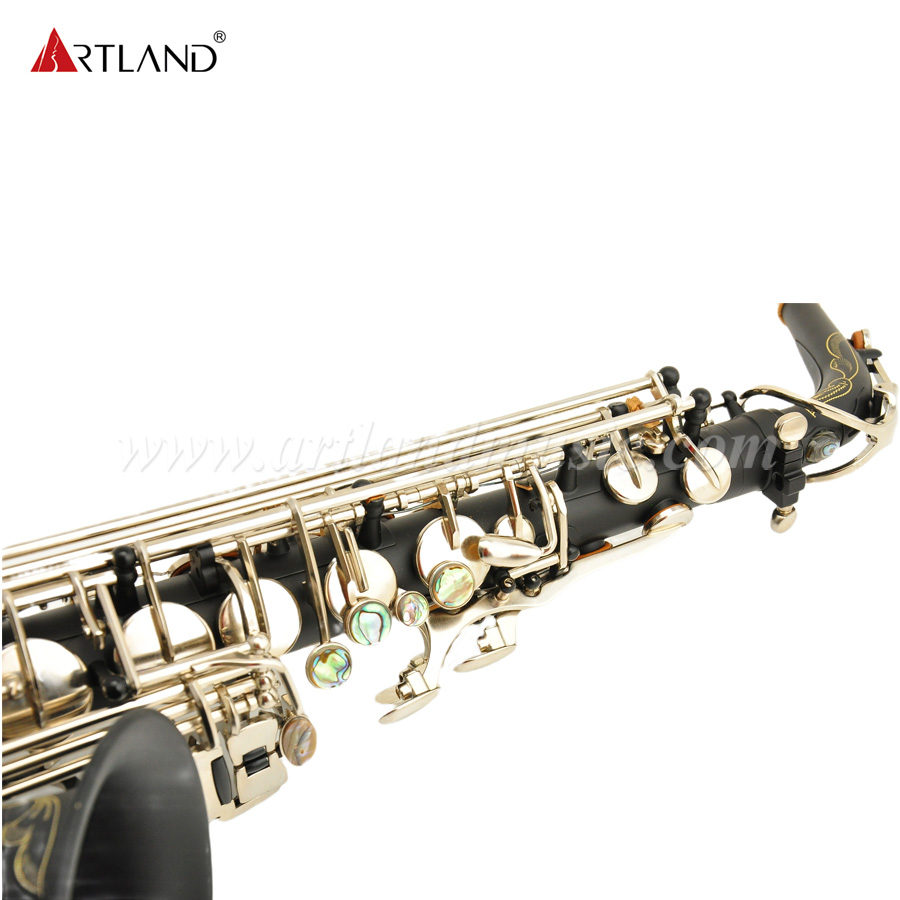 Sassofono contralto Mib nero opaco con chiave in nichel (AAS6508)