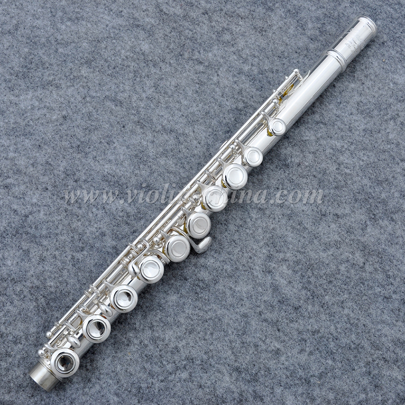Flauto professionale in cupronichel importato placcato argento a 16 fori chiusi (AFL5509)