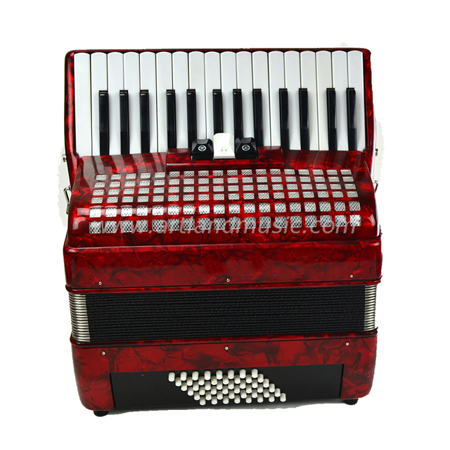 Fisarmonica a piano 30 tasti 48 bassi rossa (AT3048-B) 3 coro