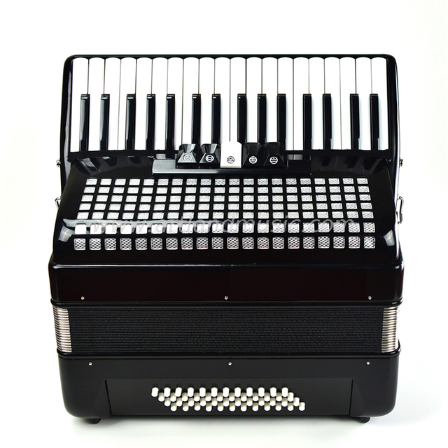 Fisarmonica a piano 34 tasti 48 bassi nera (AT3448) 5 coro