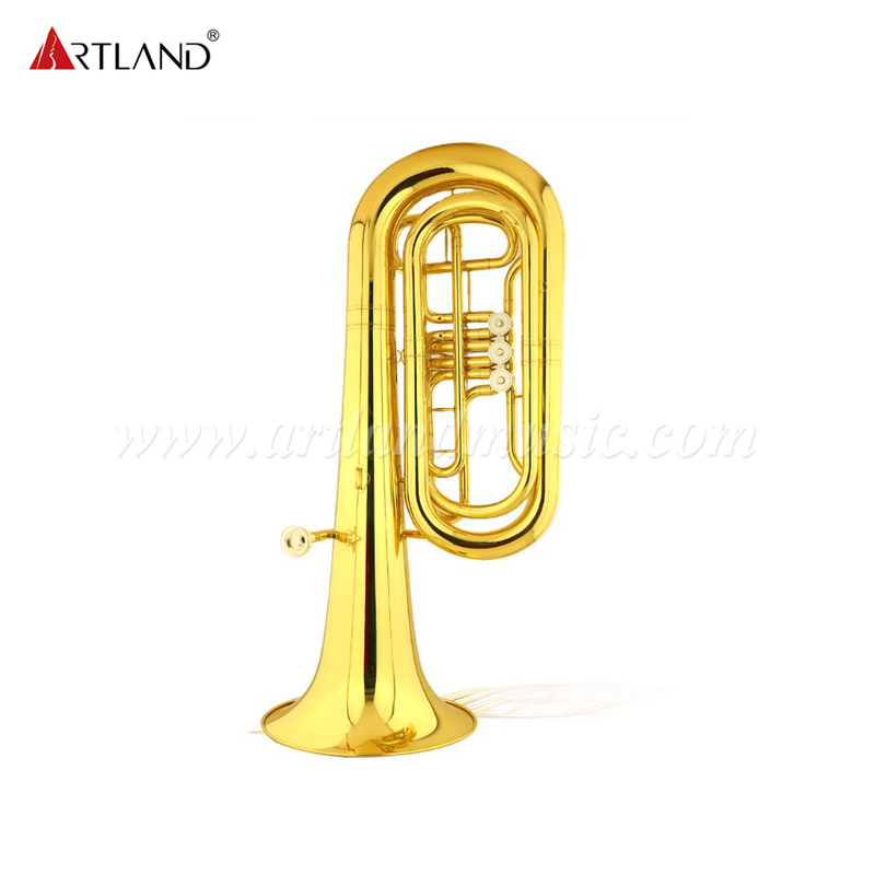 Tuba laccata dorata con tre tasti piatti (ATB300)