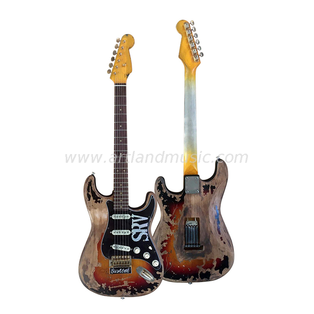 Chitarra elettrica con finitura anticata (AEG004)