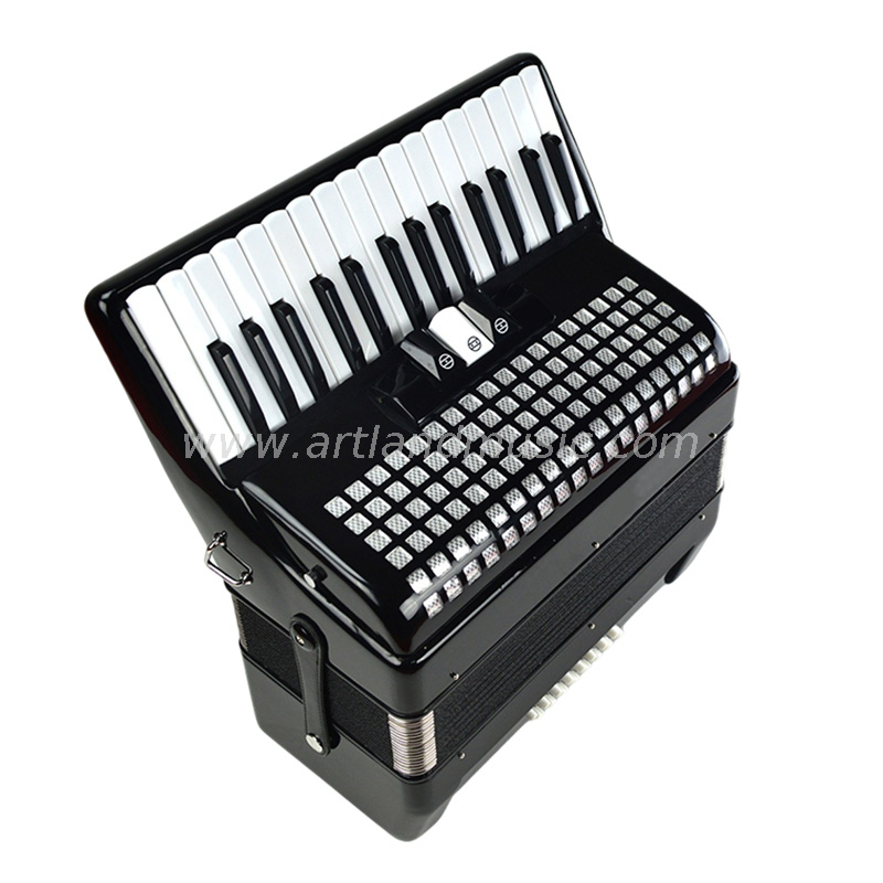 Fisarmonica a piano 30 tasti 24 bassi nera (AT3024-B) 3 cori